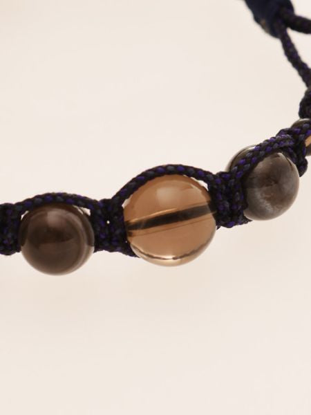 Gold Dragon Engraved Crystal x Eye Agate Bracelet