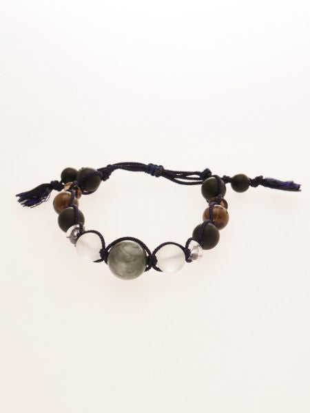 霜石絹紐ブレスレット White Tiger Eye