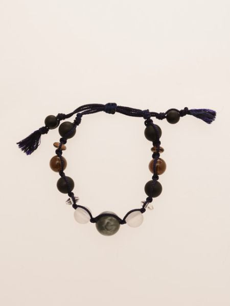 霜石絹紐ブレスレット White Tiger Eye