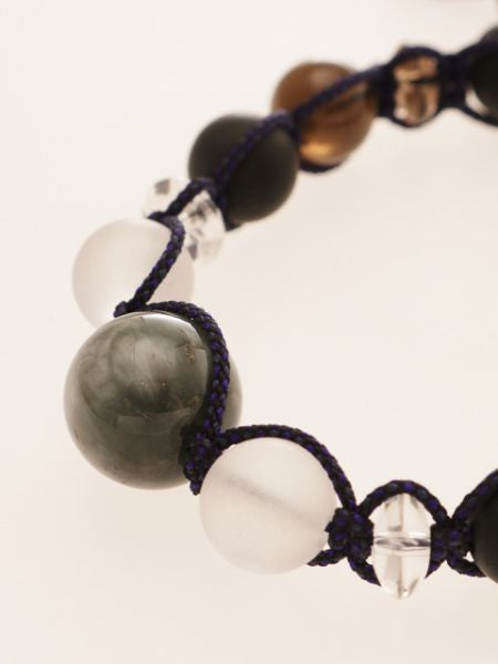 霜石絹紐ブレスレット White Tiger Eye