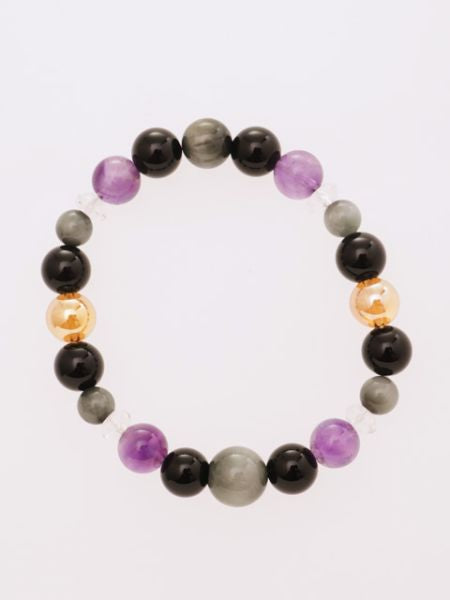 White Tiger Eye x Golden Aura Crystal Bracelet Bangles & Bracelets by 岩座 - Ametsuchi