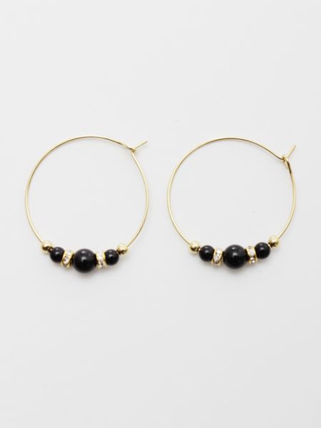 탄생석 크리스탈 후프 이어링