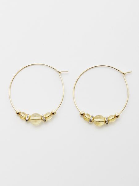 탄생석 크리스탈 후프 이어링