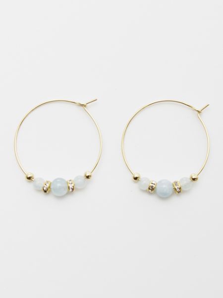 탄생석 크리스탈 후프 이어링