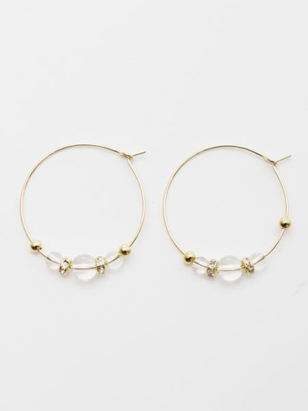 탄생석 크리스탈 후프 이어링