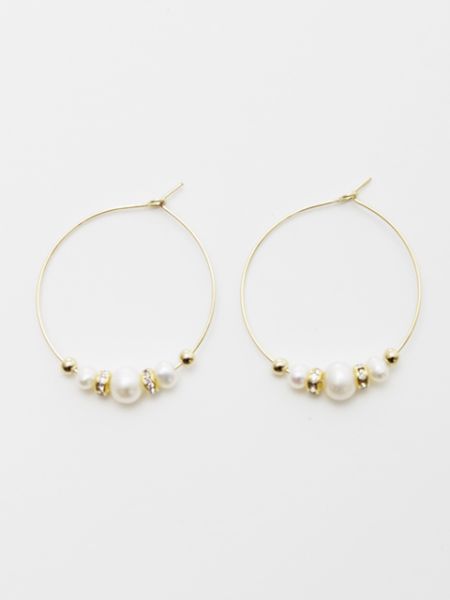 탄생석 크리스탈 후프 이어링