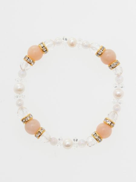 Crystal x Pink Opal Bracelet Bangles & Bracelets by 岩座 - Ametsuchi