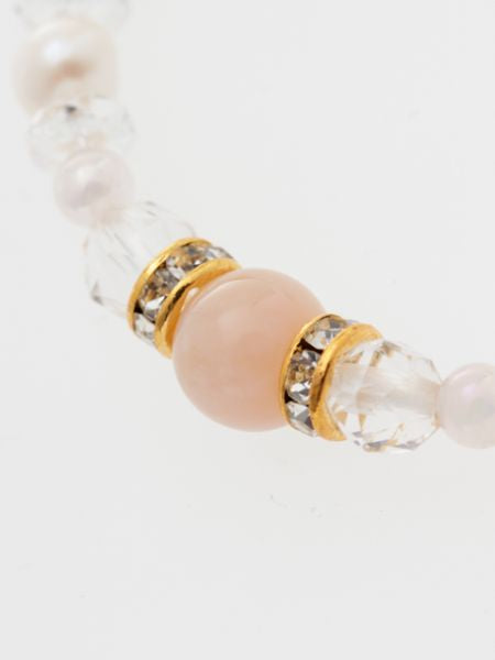 Crystal x Pink Opal Bracelet Bangles & Bracelets by 岩座 - Ametsuchi