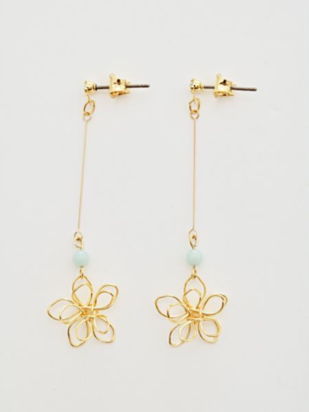 Wirework Flower Long Earrings