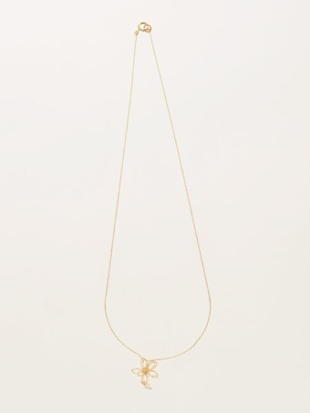 Wirework Flower Necklace with Gemstone