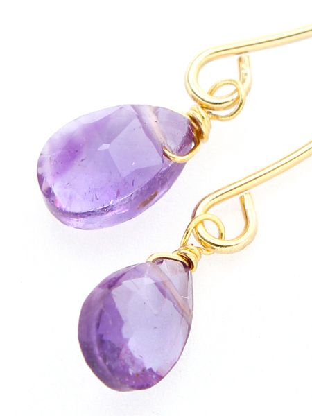 Boucles d'oreilles créoles en pierre précieuse taille goutte