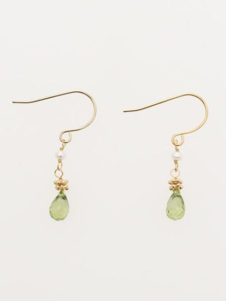 Freshwater Pearl x Drop Cut Gem Stone Earrings