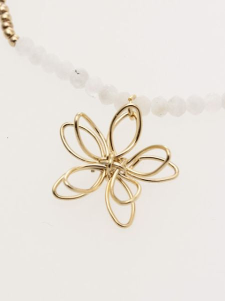 Wireworked Flower x Gemstone Bracelet