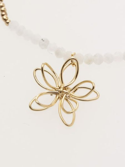 Wireworked Flower x Gemstone Bracelet