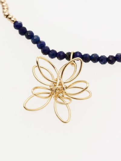 Bracelet en fil de fer et fleur gemme