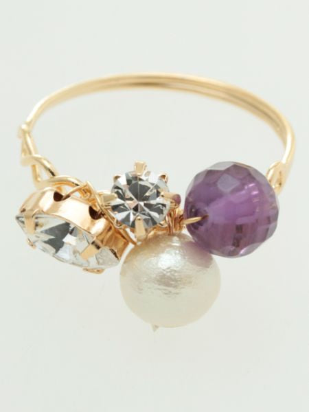 Gemstone x Cotton Pearl Ring