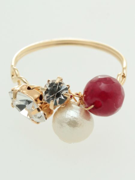 Gemstone x Cotton Pearl Ring