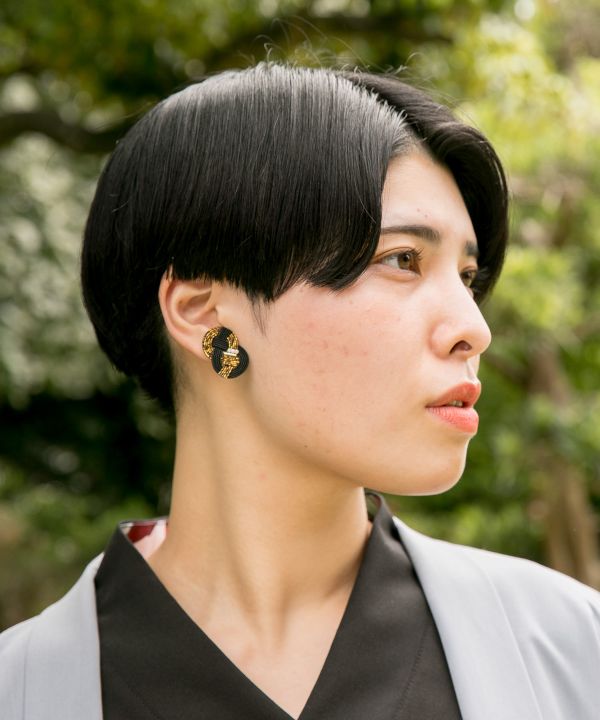 Bi Color MIZUHIKI Clip Earrings