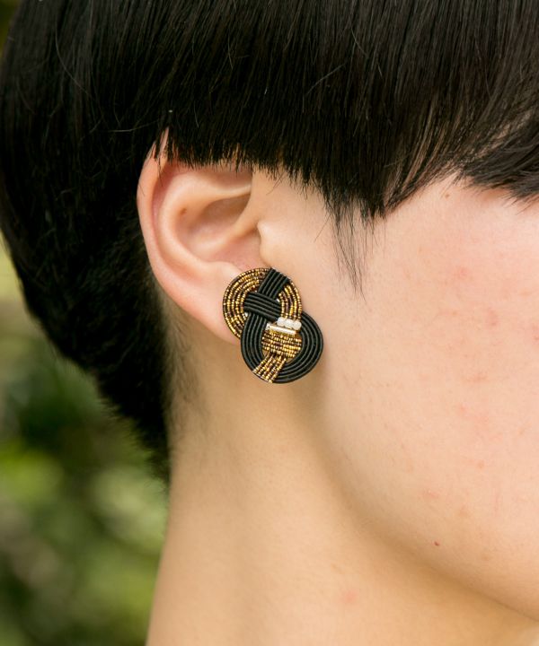 Bi Color MIZUHIKI Clip Earrings