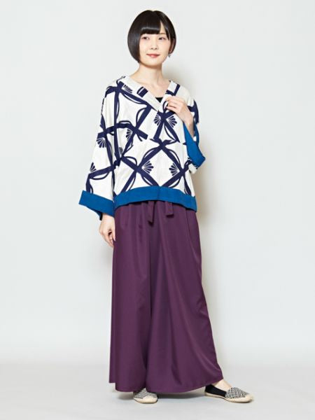 KIMONO Wide Pants - Back Pockets for Hip-up Effect