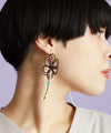 Braid Flower Clip Earrings
