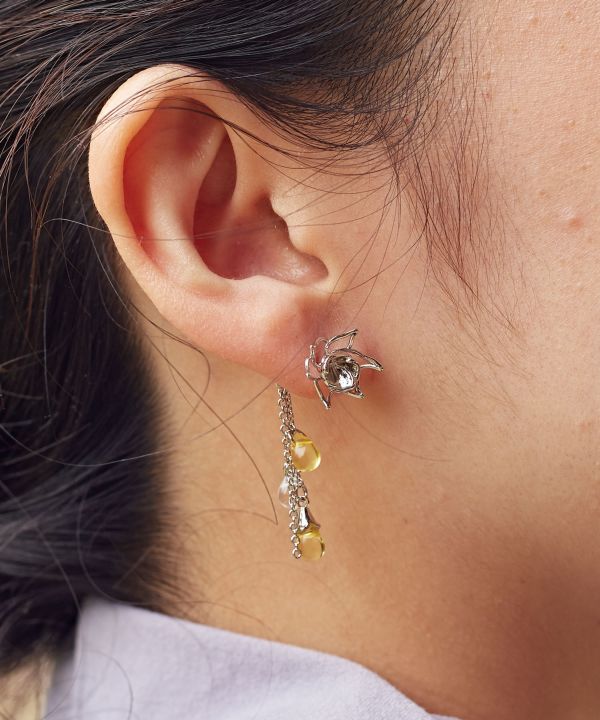 Boucles d'oreilles pendantes rosée KAN-NAGI
