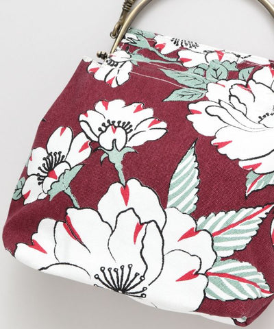 Convertible Floral GAMAGUCHI Clasp Bag