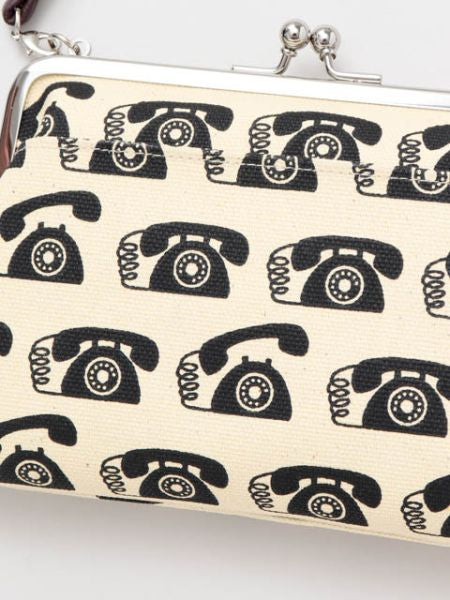 Retro Pattern HANPU GAMAGUCHI Top Handle Purse