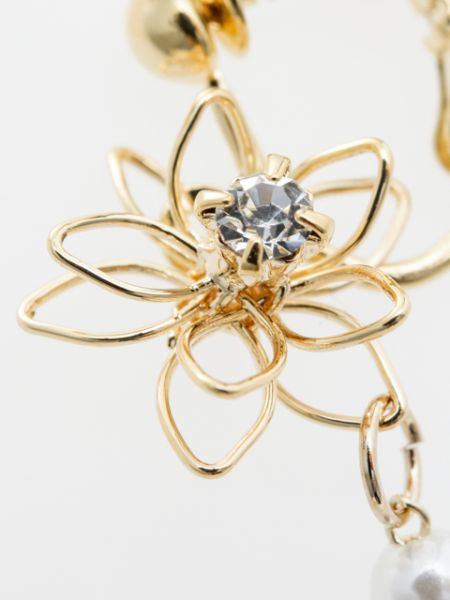 Wire Flower Tassel Earrings