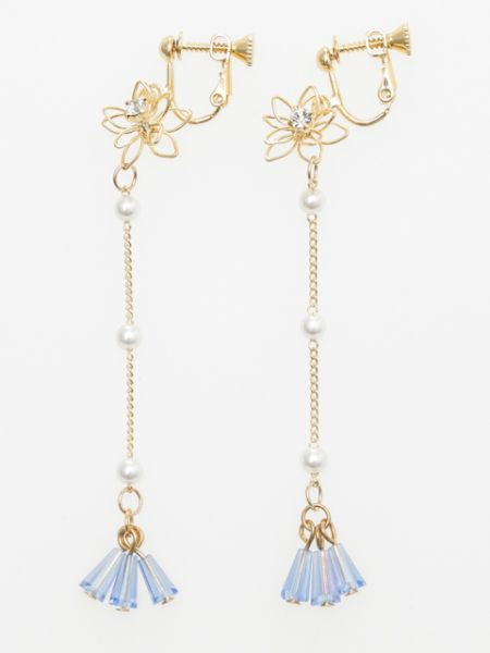 Wire Flower Tassel Earrings