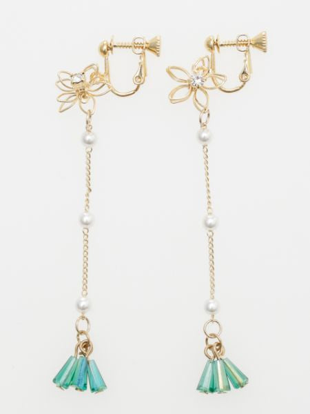 Wire Flower Tassel Earrings