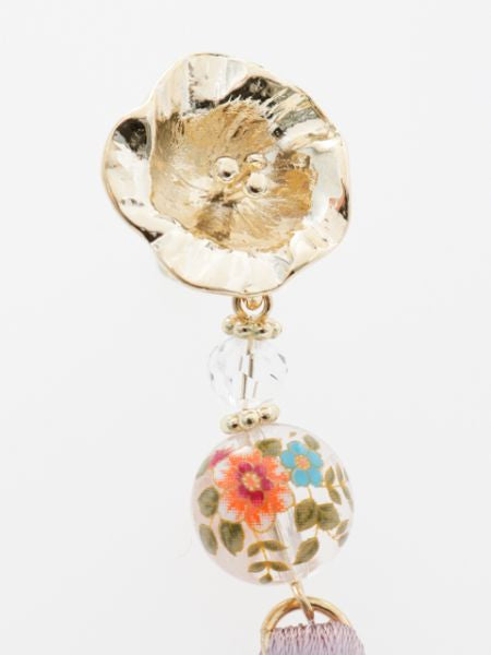 Bellflower Ball Tassel Earrings