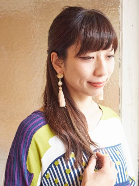 Bellflower Ball Tassel Earrings