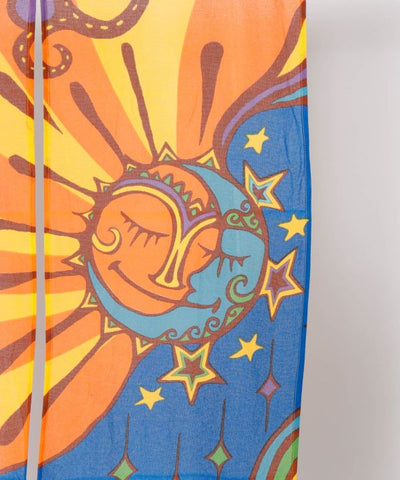 Trippy Sun & Moon NOREN Door Curtain Curtains by AMINA - Ametsuchi