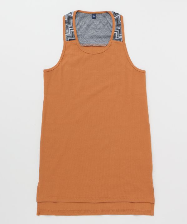 Patchwork Long Tank Tops by AMINA - Ametsuchi