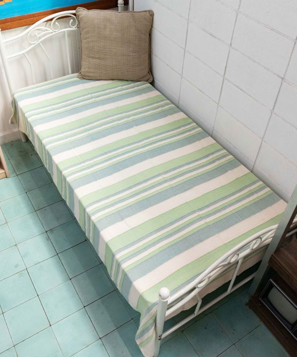 Striped Multi Cloth Bed Cover - Single