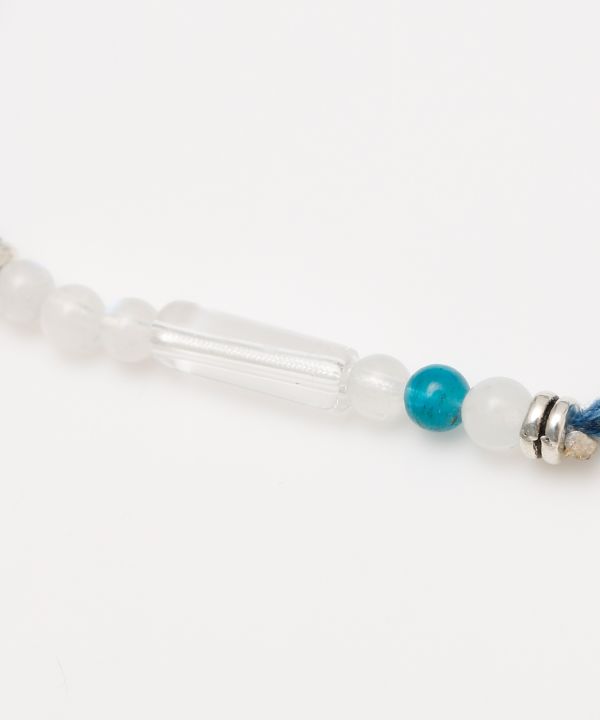 Indigo Dyed Braided Bracelet - Moonstone - Jun