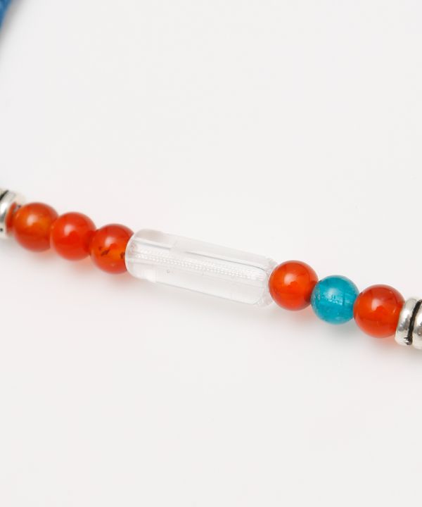 Indigo Dyed Braided Bracelet - Carnelian - Jul