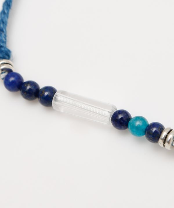 Indigo Dyed Braided Bracelet - Lapis Lazuli - Sep Bangles & Bracelets by 岩座 - Ametsuchi