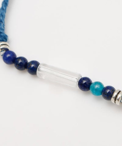 Indigo Dyed Braided Bracelet - Lapis Lazuli - Sep Bangles & Bracelets by 岩座 - Ametsuchi