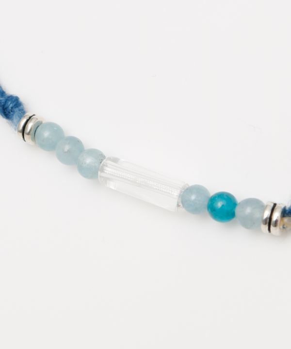 Indigo Dyed Braided Anklet - Aqua Marine - Mar