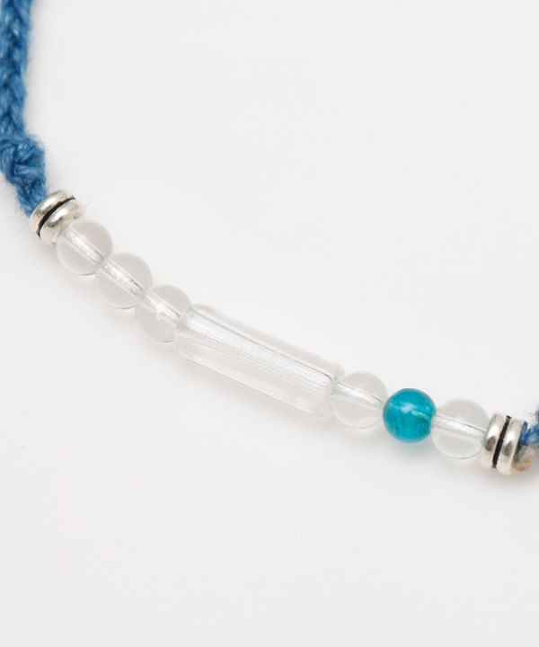 Indigo Dyed Braided Anklet - Crystal - Apr Anklets by 岩座 - Ametsuchi