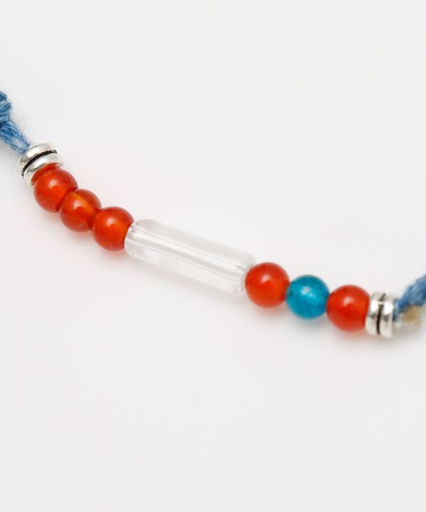 Indigo Dyed Braided Anklet - Carnelian - Jul Anklets by 岩座 - Ametsuchi