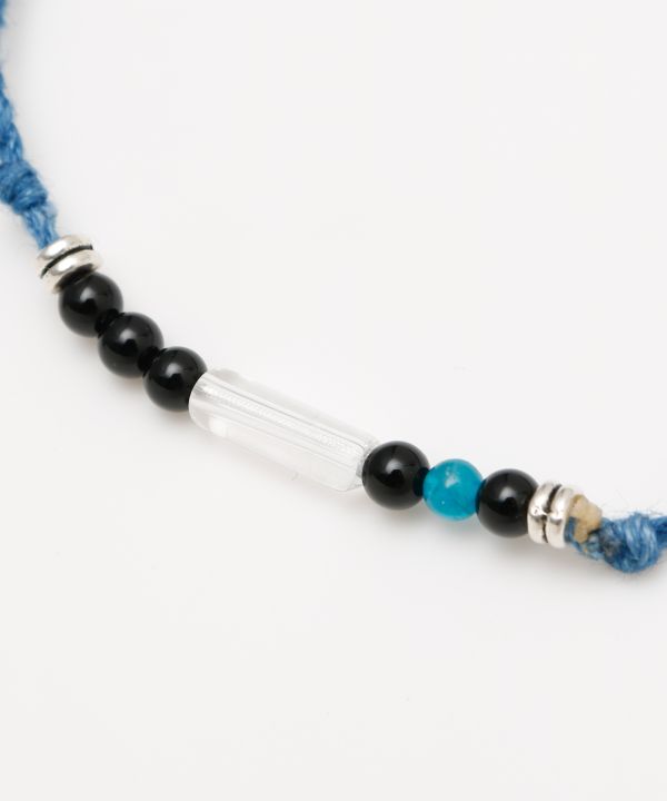 Indigo Dyed Braided Anklet - Onyx - Aug