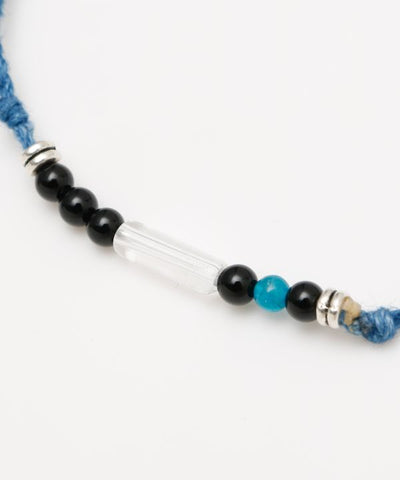 Indigo Dyed Braided Anklet - Onyx - Aug