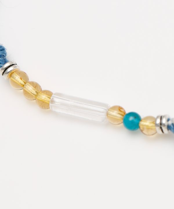 Indigo Dyed Braided Anklet - Citrine - Nov