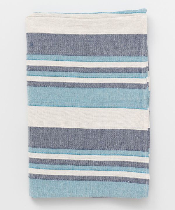 Striped Multi Cloth Bed Cover - Single