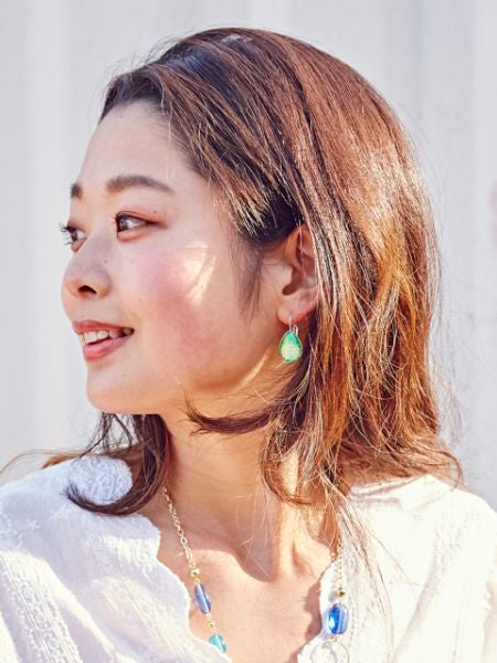 Gradient Lotus Drop Earrings