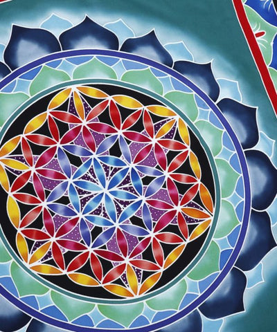 Kaleidoskop-Lotus-Wandteppich