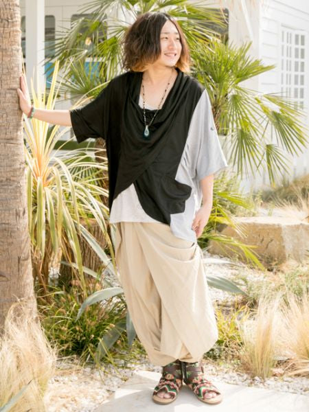 Colorblock Drape Top